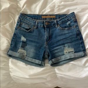 Denim Ripped Jean Shorts